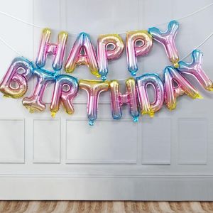 Feestdecoratie gelukkige verjaardag ballonnen levering brief helium folie globos balonie banner baby shower latex