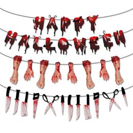 Decoración de fiesta casa embrujada Banner Halloween sangriento telón de fondo Horror SuppliesParty