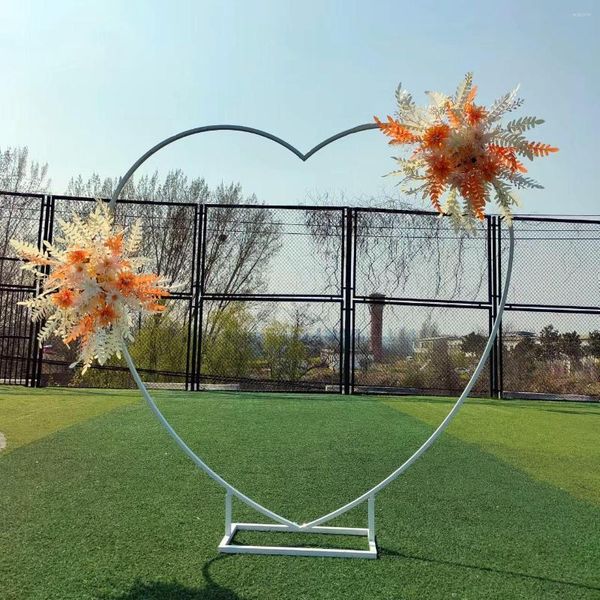 Decoración de fiesta Arco de boda en forma de corazón Soporte de flores Decoración de fondo Arcos de metal de 6.56 pies Proponer matrimonio