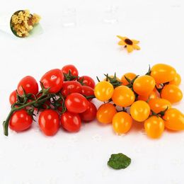 Feestdecoratie Hoogwaardige kunstmatige tomaat Roodgeel nep 19cm Kast Showcase Decor Fruit Vegetable House Kitchen