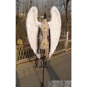 Feestdecoratie Hoge kwaliteit Cosplay Kostuum Adt039S Witte Engelenvleugels Bruiloft Bar Decoraties Pography Schieten Rekwisieten Pure Handmad Dhusw