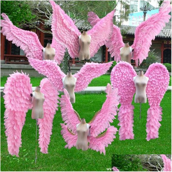 Decoración de fiesta Alta calidad Lindo Pink Angel Wings Bonitos regalos para niñas Adts Fairy Dance Wedding Garden Bar Disparo Drop Entrega DHDKN