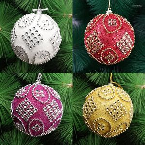 Feestdecoratie Hoogwaardige Merry Christmas Rhinestone Glitter Balls for Home Xmas Tree Hanging Foam ornamenten