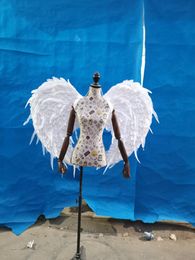 Party Decoratie Hoge kwaliteit Natural Feather White Angel Wing kan Buigen Nice Wedding Backdrop Creative Studio Shoot AccessoriesParty