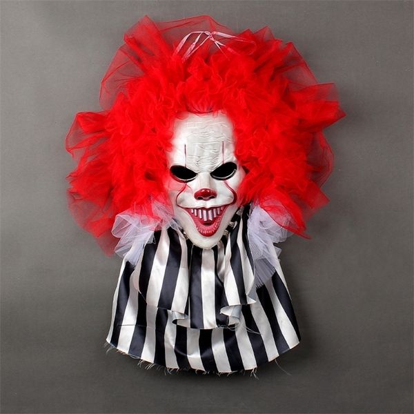 Decoração de festa Horror Clown Props Circus Troupe Wall Hanging Halloween Para Home Doces ou Travessuras Porta Crianças Fav 220905