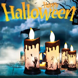 Décoration de fête Horreur Halloween Bougies Effrayant LED Électronique Bougie Lumière Décorations Accessoires Pour Intérieur Fête Maison Maison Hantée Décor 220915