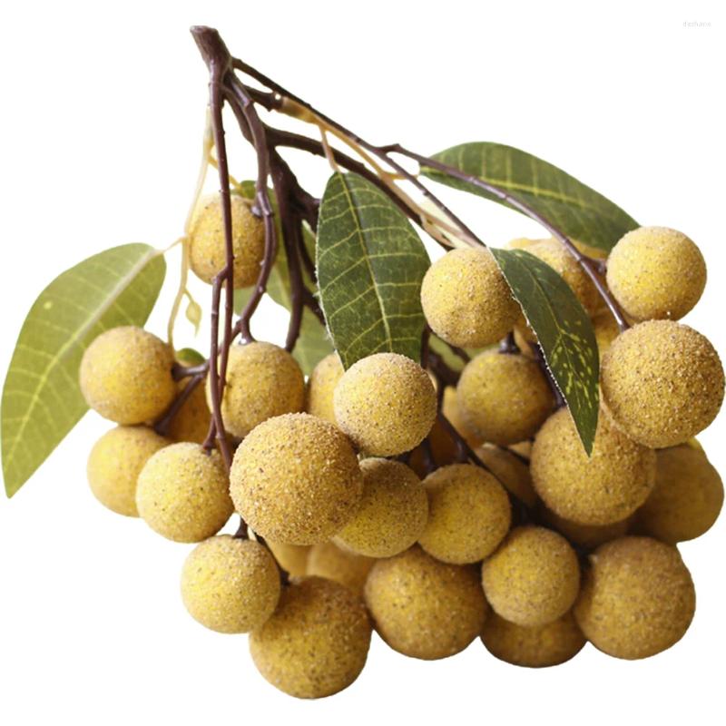 Decorazione per feste Imitazione Longan Simulazione di frutta artificiale Ornamento Modello decorativo Falsi frutti Giocattolo di scena