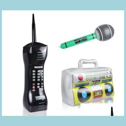 Fête Décoration Ballons Gonflables Téléphone Microphones Boom Box Radio Pour Fournitures À Thème Rappeurs Hip Hop Bboys Cosplay Costume Drop Dh9Jt