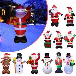 Decoración de fiesta Muñeco de nieve inflable Santa Claus Cascanueces Modelo con luz LED Muñecas de Navidad para la decoración del jardín del año de Navidad