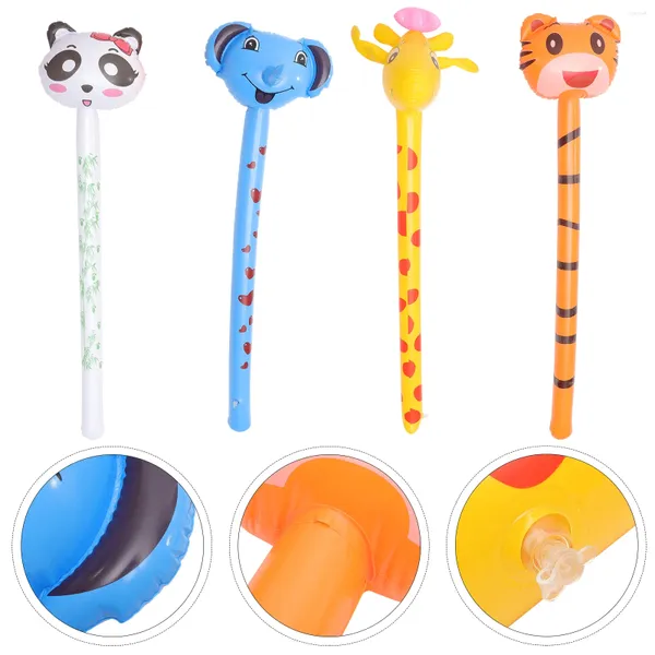 Décoration de fête de bâton gonflable Bam Bam Blow Pool Favors Animal Noisemakers Sticks Thunder Float Toys Noodle Up Jungle Balloon Head Bat