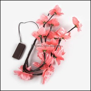 Décoration de fête Ins Boîte de batterie Lampes de couleur LED Fleur artificielle Lumières colorées décoratives Branche simulée Décorer la lumière créative 1 Dhlui