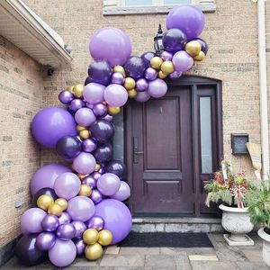 Party Decoration Ins Gold Purple Latex Balloon Arch Kit Wedding Happy Birthday Decor Ballonnen Chain Baloon Ballon Balon