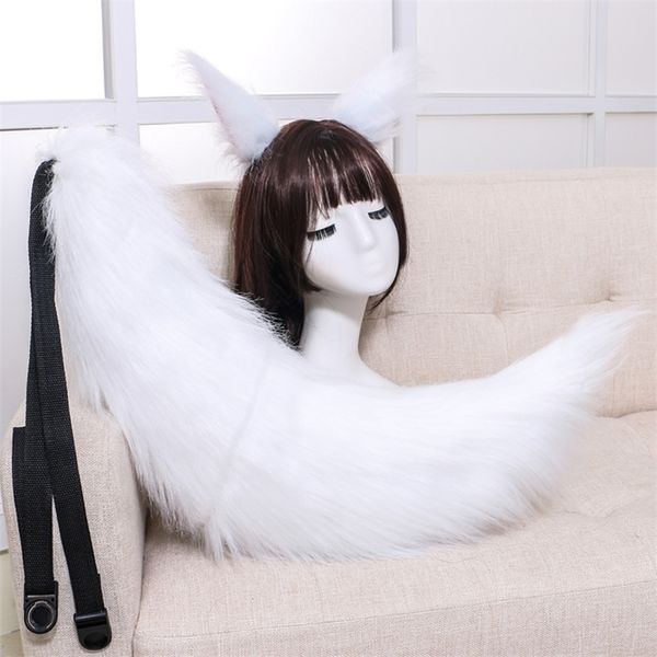 Décoration de fête Japon Anime Queue et oreilles Set Cosplay Prop Kamisama Kiss Hajimemashita Oreille Queue Peluche Loup Chat Oreilles Halloween Party Cadeau 220915