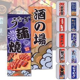 Décoration de fête Style japonais Drapeaux suspendus Bannières Sushi Panneau publicitaire Izakaya Restaurant Décor pour la maison Jardin Boutique Café Ornement