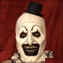 Feestdecoratie joker latex masker angrifier art de clown cosplay maskers horror fl gezicht helm Halloween kostuums accessoire zlnewhome dhawx