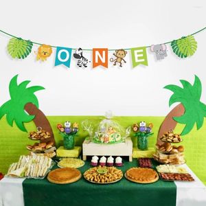 Feestdecoratie Jungle Dieren Wild ONE Verjaardagsbanner Babyshower Kids Happy Supplies