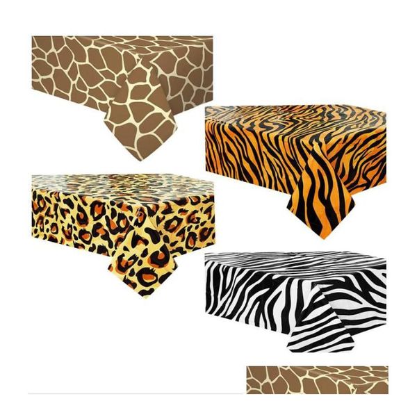 Décoration de fête Jungle Safari Animal Print Nappe - Décor imperméable pour les anniversaires Baby Showers Plus 54 X108 Drop Delivery Home Dhabp