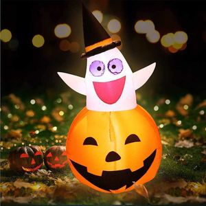 Décoration de fête Enfants Halloween Jouets gonflables LED Épouvantail gonflable éclairé en citrouille Décorations de fête d'Halloween pour la maison intérieure extérieure T230926