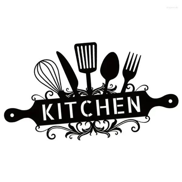 Party Decoration Kitchen Metal Sign Black Dining Room Country Farmhouse Cooking Word Art