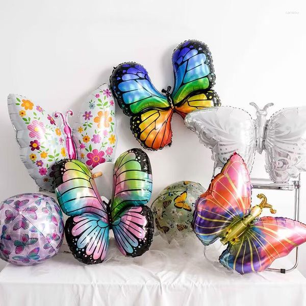 Decoración de fiesta con forma de globo de mariposa de colores grandes para niños y niñas, regalo de cumpleaños, boda, Baby Shower