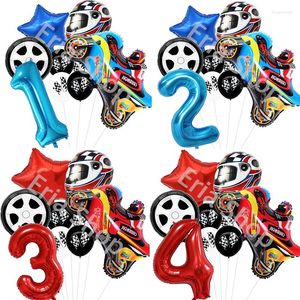 Decoración de fiesta Gran motocicleta Casco de aluminio Globo Motocross Coche Regalos para niños Niños Baby Shower Decoraciones de cumpleaños Juguetes para niños