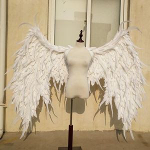Party Decoration Large Size Creative Props White Angel Wings For Activity Stage Show Cosplay Costume Black Devil Feather WingsParty