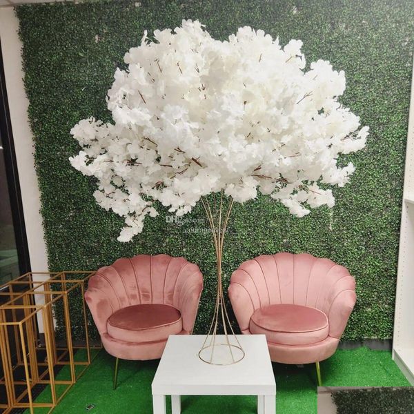 Décoration de fête Lavande Blanc Fleur de cerisier Table Pièce maîtresse Fleur artificielle Boule Toile de fond Décor Scène Route Plomb Floral 173 Drop Dh1Wr