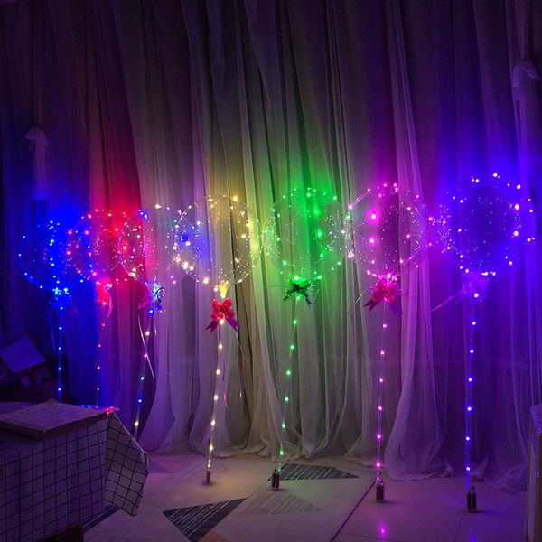 Decoración de fiesta Globos LED Bobo Novedad Iluminación Bola Globo de boda Soporte Telón de fondo LED Globo de luz Bodas Noches amigos Suministros de regalo CRESTECH