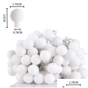 Décoration de fête LED Perle Lampe Cordes Ligne Transparente Guirlandes PVC Fil De Cuivre Chaînes D'éclairage Colorées Batterie Décorer La Chambre Dhq6N