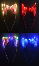 Décoration de fête LED clignotant léger cosplay diable bandeau léopard oreille couvre-casseur horège de corne décor décor anniversaire d'anniversaire 8493597