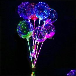 Party Decoration Led Bobo Ballon met 31,5 inch stok 3 meter touwlicht Licht Kerstmis Halloween Wedding Birthday XG0061 Drop Delivery DHBHBB