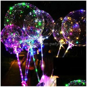 Feestdecoratie Led Bobo Ballon Met 31,5 Inch Stick String Light Kerstmis Halloween Verjaardag Decor Drop Delivery Home Garden Fest Dhfdw