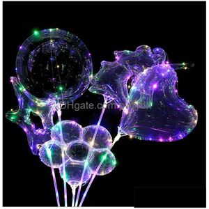 Décoration de fête Led Bobo Ballon Lumineux Transparent Colorf Lumières Boules De Noël Décor De Mariage Cadeaux Arbre Étoile Forme Vente Drop D Dhumi