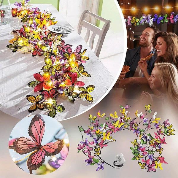 Decoración de fiestas LED Butterfly Luces de cadena de luz Fairy Fairy Fairy para el marco del espejo de la ventana decoración del hogar