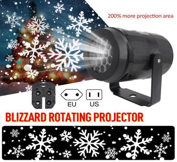 Décoration de fête LED Projecteur de flocon de neige de Noël Lumière Lampe de projection rotative avec haute luminosité Grande surface Noël Intérieur Deco1756978