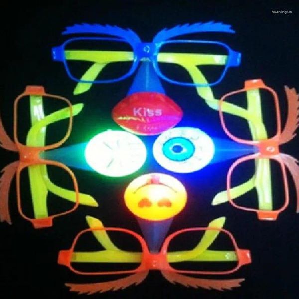 Decoración de la fiesta Gafas LED LED MASK MASK MASK MASCERADA MARQUERADA Funny Light Up Po stand Props F20243589