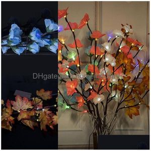 Décoration de fête LED lumières colorées Ins branche simulée boîte de batterie lampe colorée intérieur lampes de fleurs artificielles vente 12 5Wc L1 Dr Dhz1W