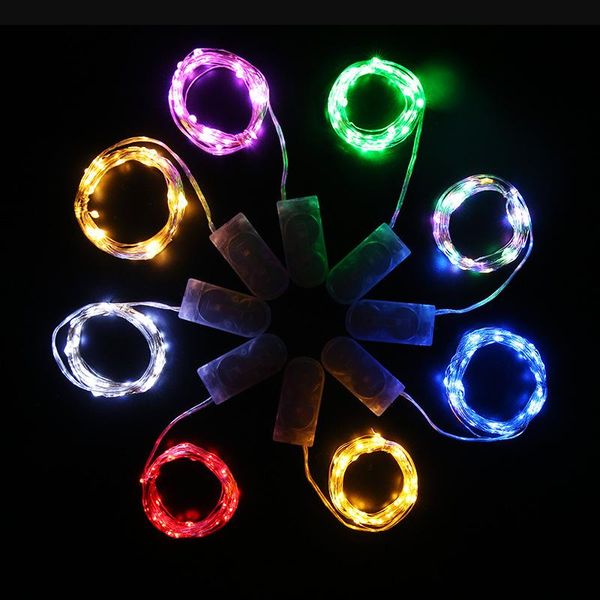 Decoración de fiesta LED Lámpara de alambre de cobre Cadena Pastel Ramo Caja de regalo Decorativo con pequeño botón de color Decoración de cumpleaños Baby Shower Boy GirlP