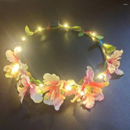 Décoration de fête LED couronnes de fleurs bandeaux éclairer bandeau guirlandes couronne florale brillante pour Cosplay anniversaire mariage