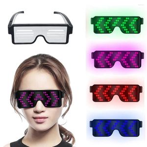 Décoration de fête Lunettes LED Eleclass Electrony Eights with Luminous Lumin Luminal Light Birthday Carnival accessoires USB Charge