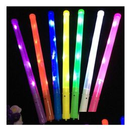 Decoración de fiesta Led Glow Stick Linterna Light Up Flashing Sticks Wand para fiesta Concierto Evento Cheer Atmósfera Atrezzo Juguetes para niños Pe Dhbbm