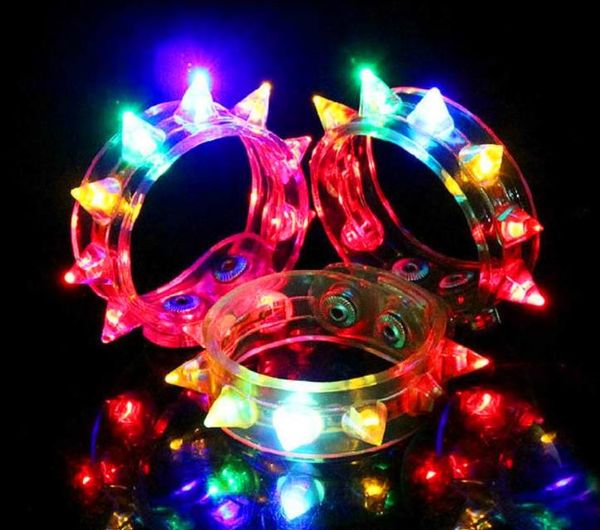 Décoration de fête LED Bracelet lumineux allumer clignotant clignotant Spike dragonne 200 pièces fête enfants jouet SN4238