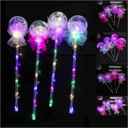 Feestdecoratie LED Lichtstokken Bobo Ballon Star Vorm Flashing Glow Magic Wands voor verjaardag bruiloft drop levering Home Garden FES DHJH3