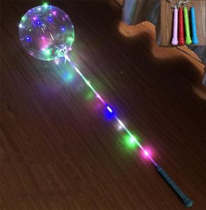 Party Decoration Led Luminous Bobo Balloon Flashing Light Up transparante ballonnen en 3m snaarlichten met handgrip Kerstmis TO3843272