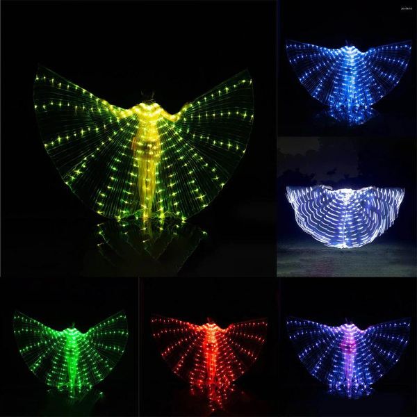 Décoration de fête Led danse lumineuse ventre 360 degrés, cape de noël fluorescente papillon vacances pour enfants