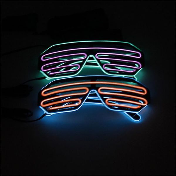 Décoration de fête LED lunettes lumineuses stores néon brillant pour noël lumière clignotante lueur lunettes de soleil verre Festival fournitures