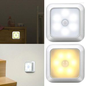 Party Decoration LED Motion Sensor Wireless Night Lights Cabinet Trap Pir Batterij Licht Koel Wit/Warm wit verlichting aangedreven