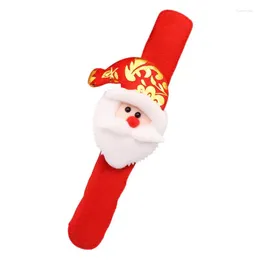 Decoración de fiestas LED Slap Braceletas de Navidad Santa Claus Snow Man de nieve Decoración de estampados Círculo Toya para mujeres y niños