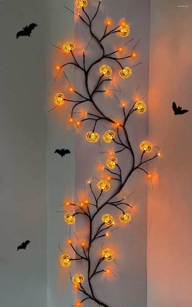 Décoration de fête LED Willow Vine Halloween avec minuterie 8 modes étanche à piles branches guirlande pour chambre à coucher maison cheminée