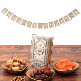 Party Decoratie Lesser Bairam Banner Garland Eid Burlap Mubarak Linnen Hangende Pull Flag Ramadan Bunting